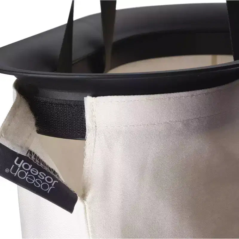 Panier à linge en bambou 90L avec séparation - Noir de carbone
