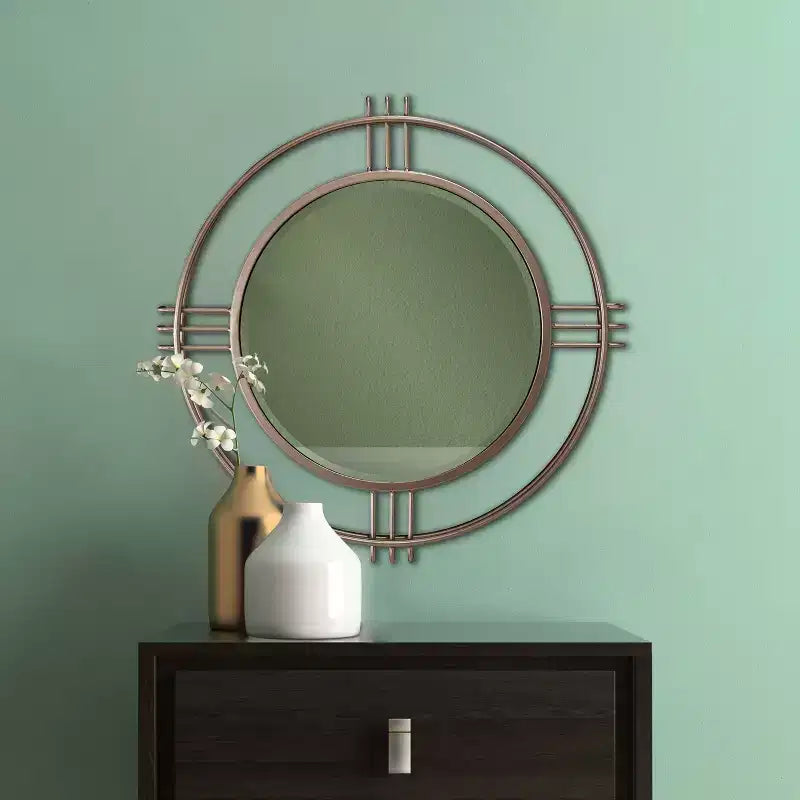 Miroir mural rond Or profond