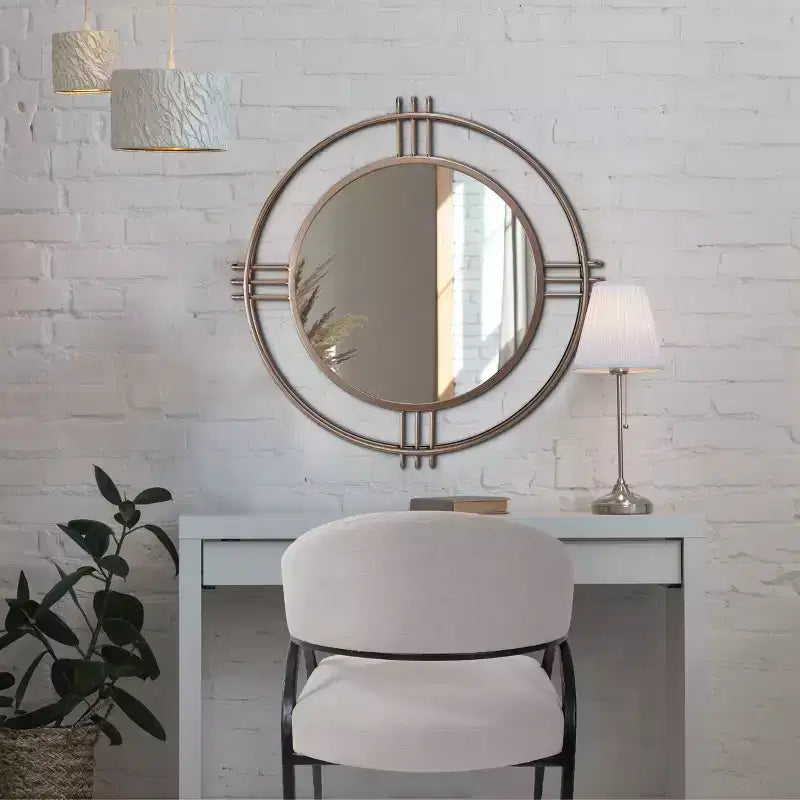 Miroir mural rond Or profond