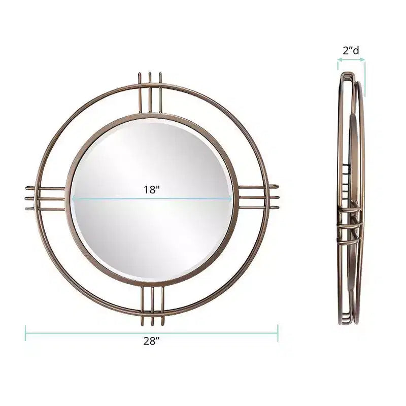 Miroir mural rond Or profond
