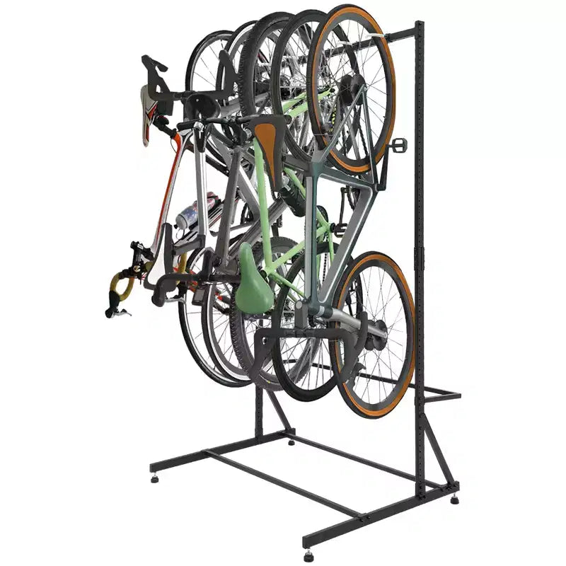 Freestanding 5-Bike Storage Rack with 300 Lbs Heavy Duty Capacity Sturdy Organizer for Safe and Stable Bike Holding for Front Yards Backyards