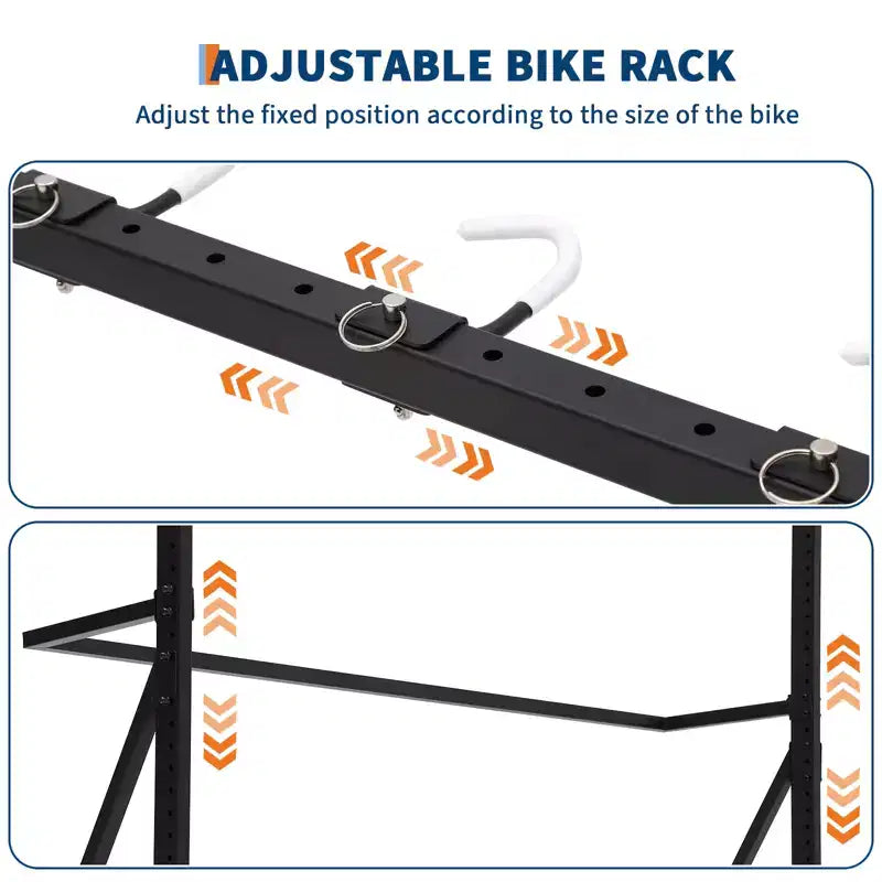 Support de rangement autoportant pour 5 vélos avec une capacité de 136 kg Organisateur robuste pour maintenir les vélos en toute sécurité et stabilité pour les jardins avant et arrière