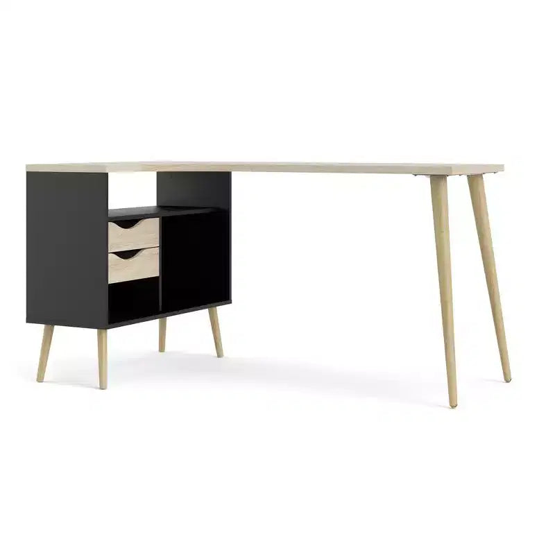 Bureau 2 tiroirs et 3 étagères