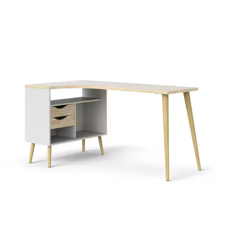 Bureau 2 tiroirs et 3 étagères