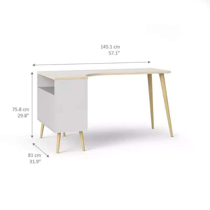 Bureau 2 tiroirs et 3 étagères