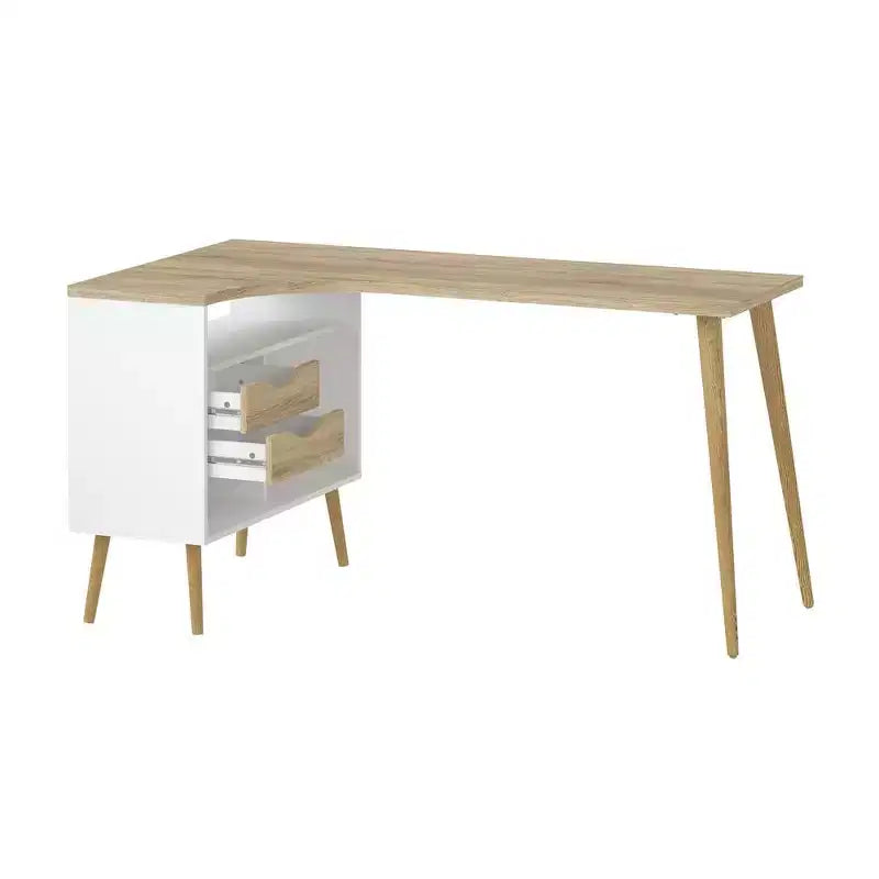 Bureau 2 tiroirs et 3 étagères