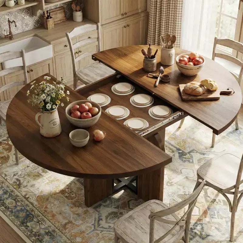 Table à manger ronde extensible