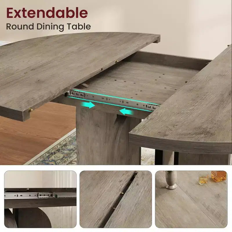 Table à manger ronde extensible
