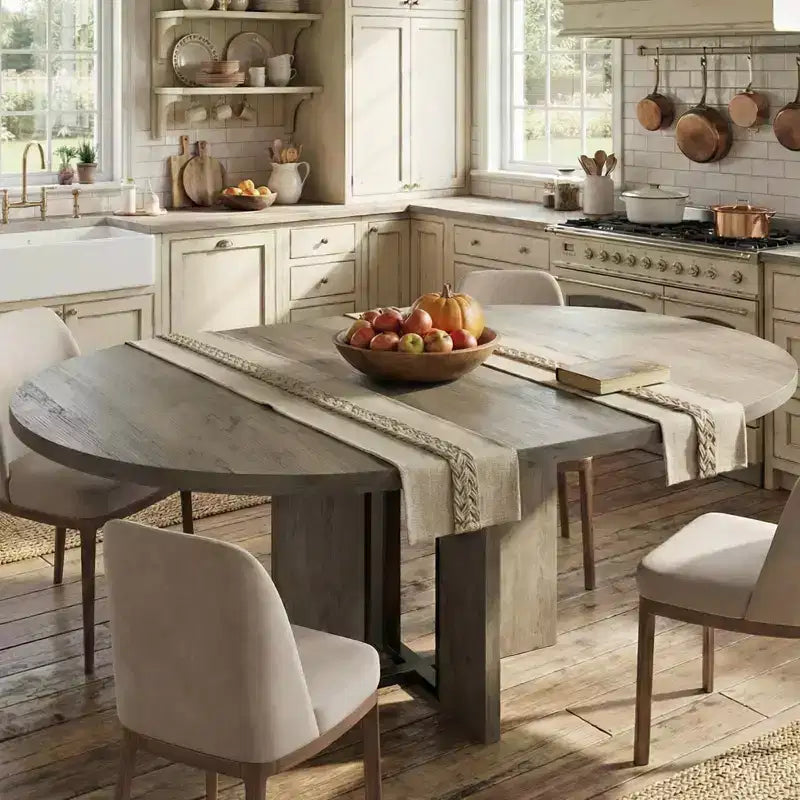 Table à manger ronde extensible
