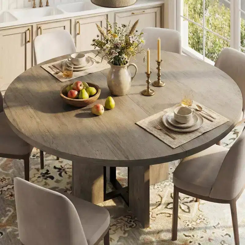 Table à manger ronde extensible