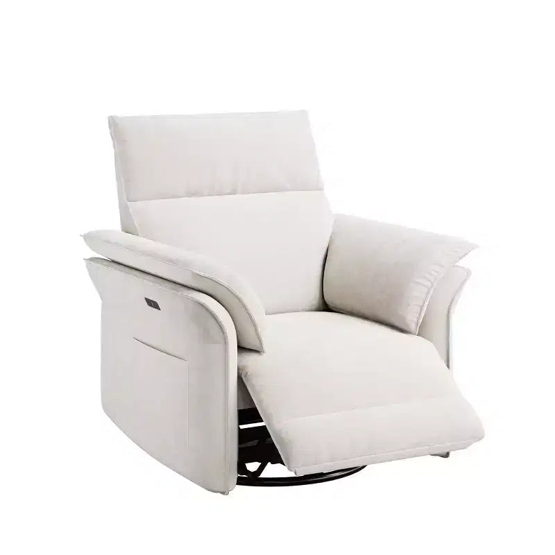 Fauteuil Inclinable Électrique Fauteuil à Bascule Pivotant Moderne à 270° Accoudoirs Doubles Courbés Pour Salon