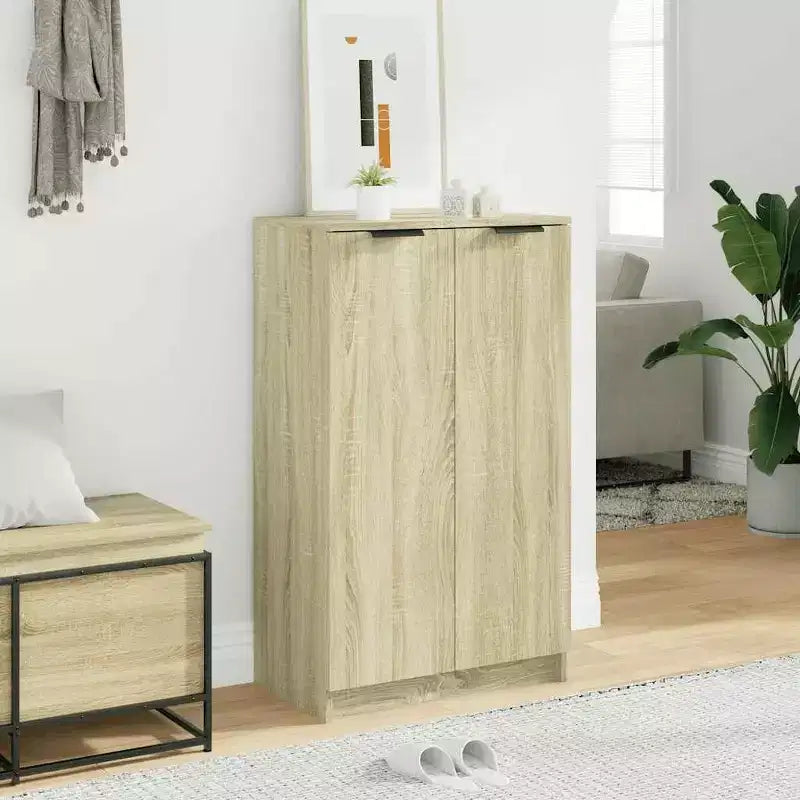 Meuble à chaussures en bois d'ingénierie aspect chêne