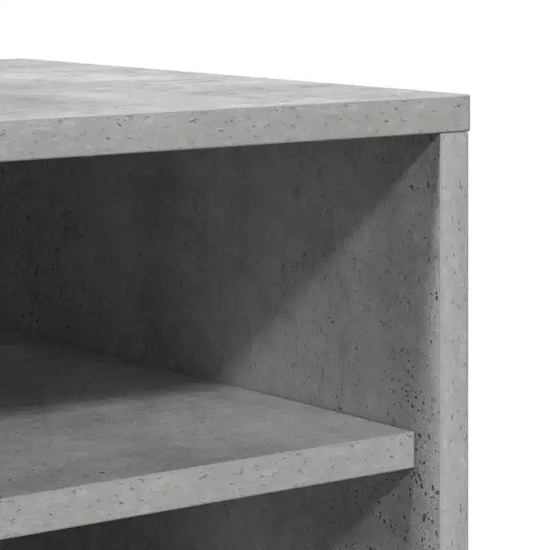 Meuble à chaussures en bois d'ingénierie gris béton, meuble à chaussures de taille moyenne