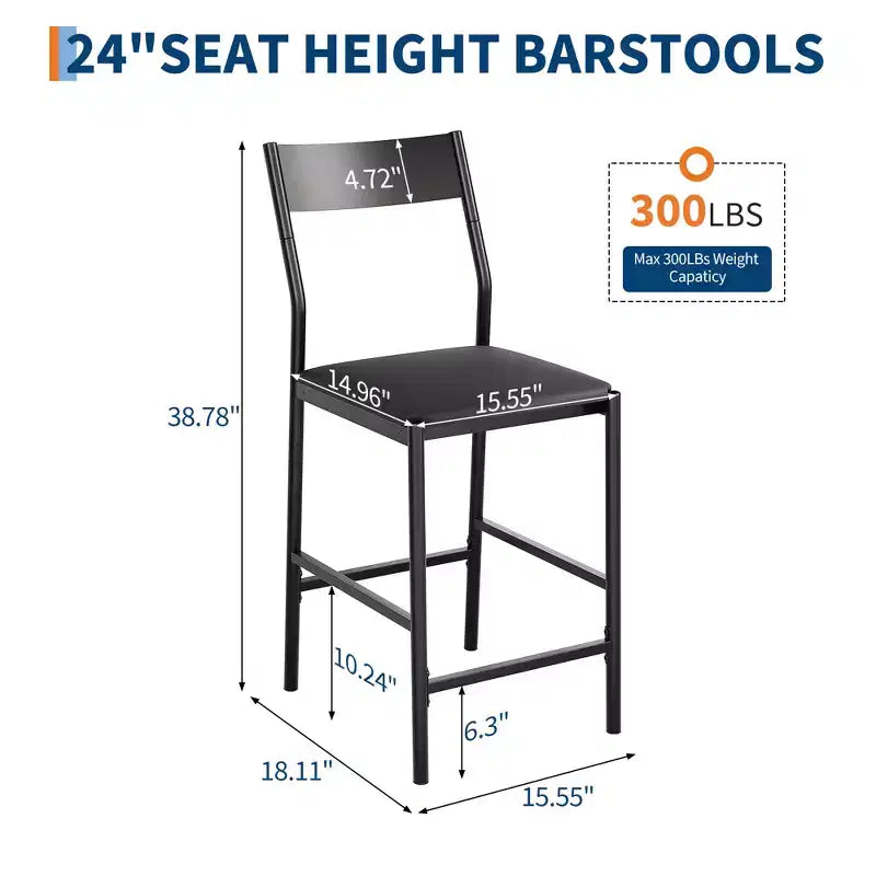 Tabourets de bar hauteur comptoir, lot de 2