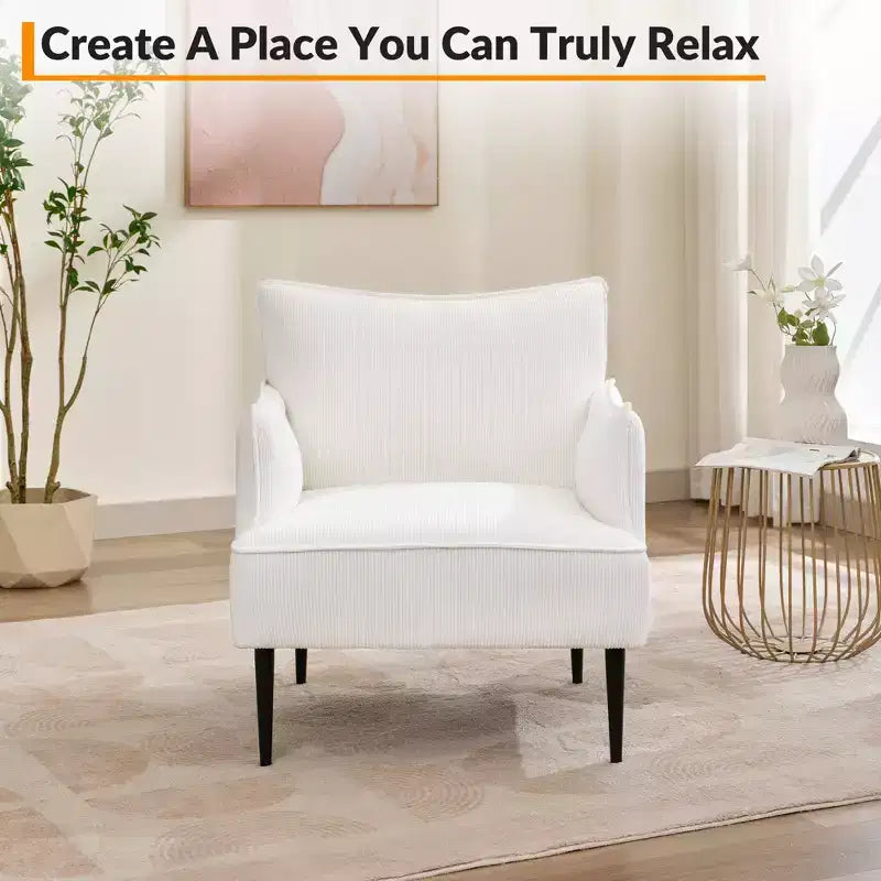 Fauteuil d'appoint moderne en velours côtelé