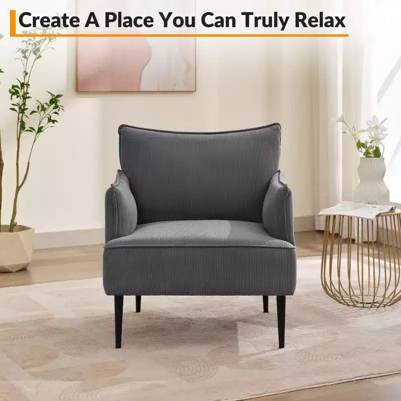 Fauteuil d'appoint moderne en velours côtelé