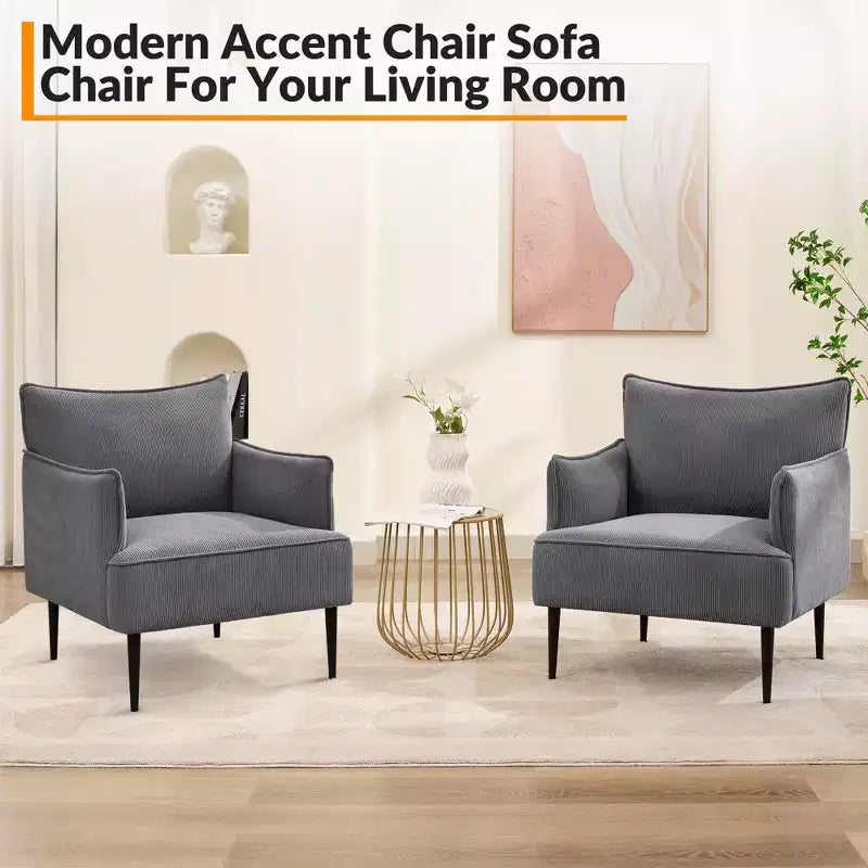 Fauteuil d'appoint moderne en velours côtelé