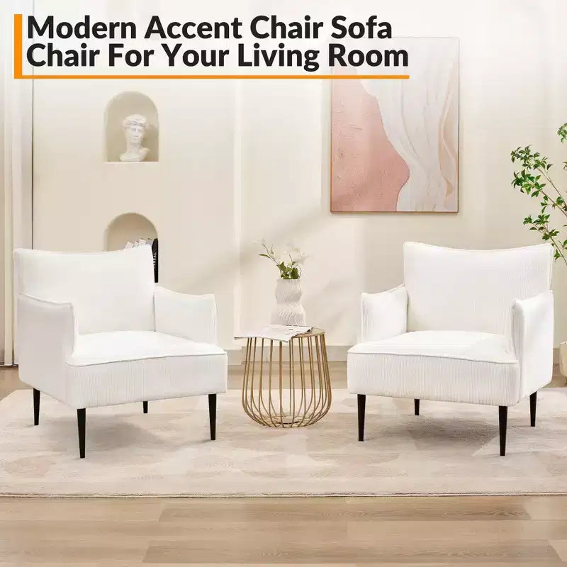 Fauteuil d'appoint moderne en velours côtelé