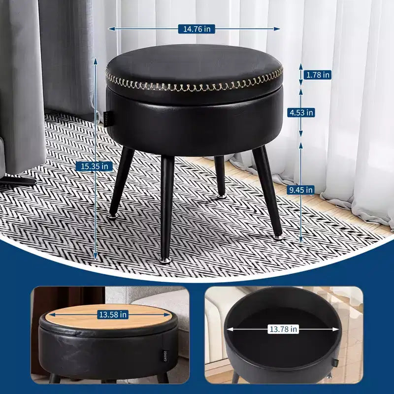 Pouffe de rangement rond