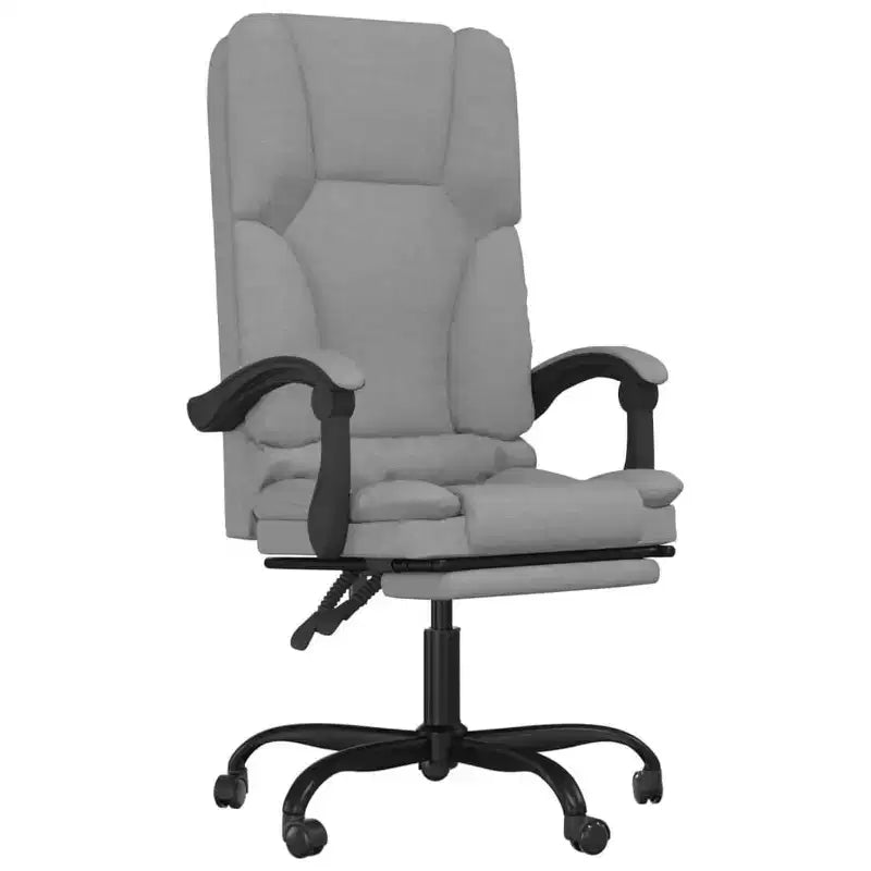 vidaXL Massage Office Chair Light gray Polyester (fabric) Metal Plywood