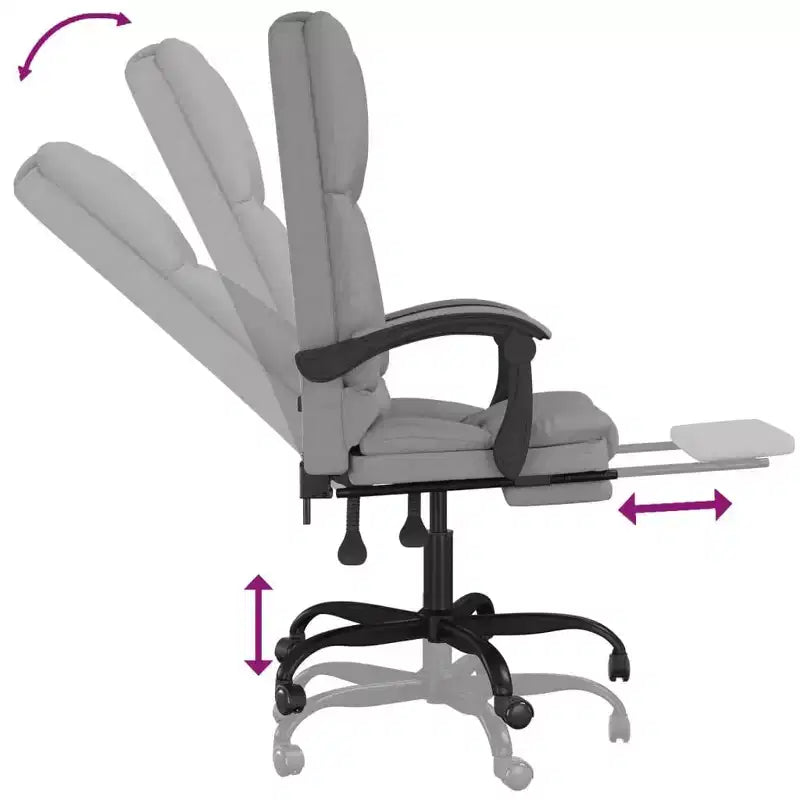 Fauteuil de bureau massant Gris clair Polyester (tissu) Métal Contreplaqué