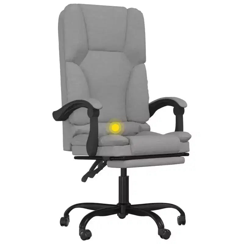Fauteuil de bureau massant Gris clair Polyester (tissu) Métal Contreplaqué