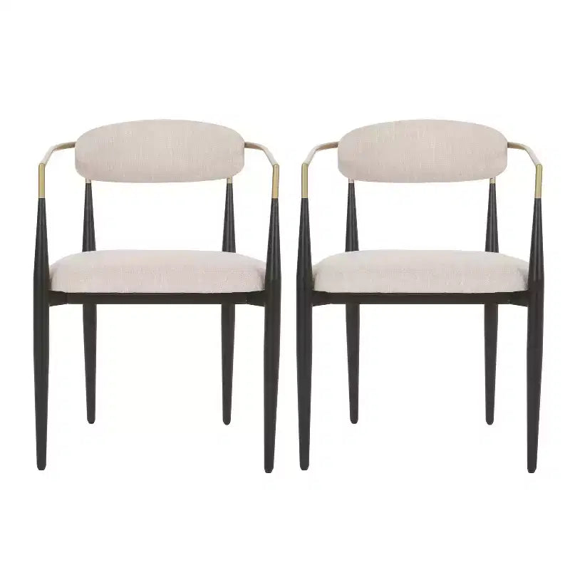 Chaise de salle à manger capitonnée en fer forgé