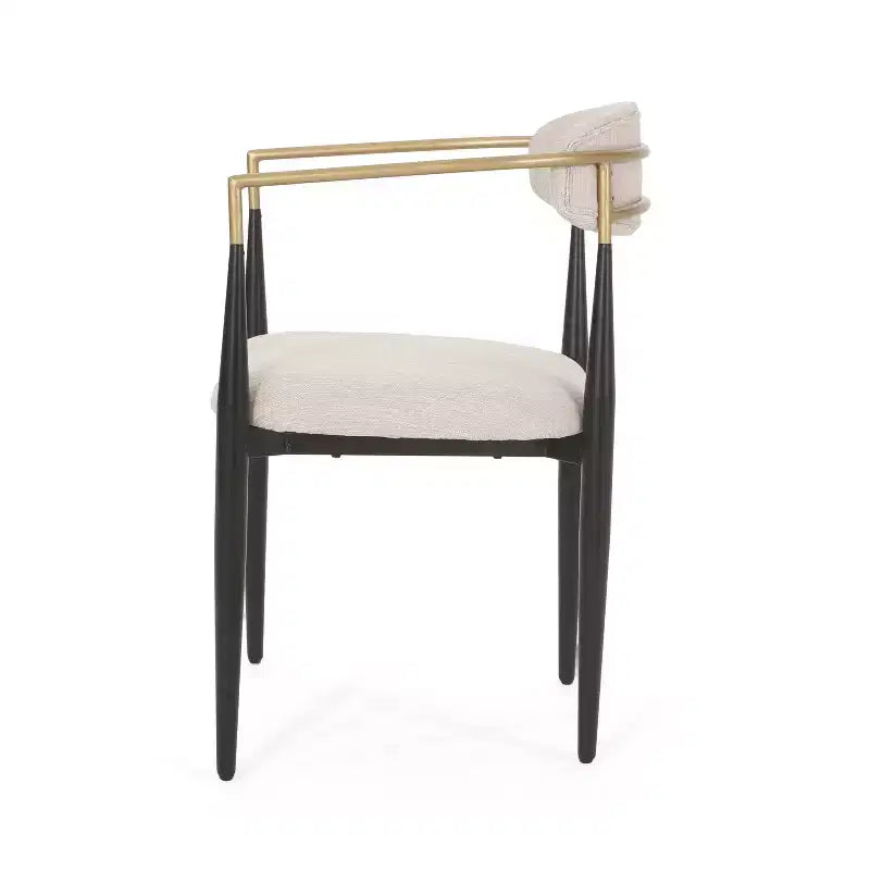 Chaise de salle à manger capitonnée en fer forgé