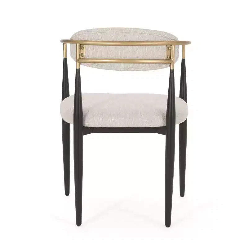Chaise de salle à manger capitonnée en fer forgé