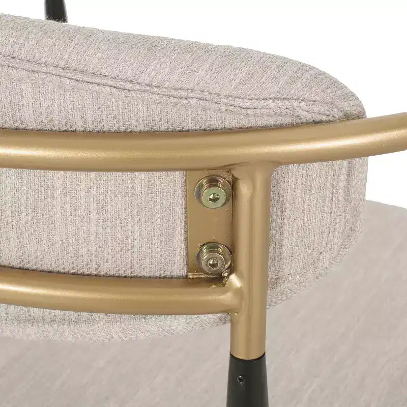 Chaise de salle à manger capitonnée en fer forgé
