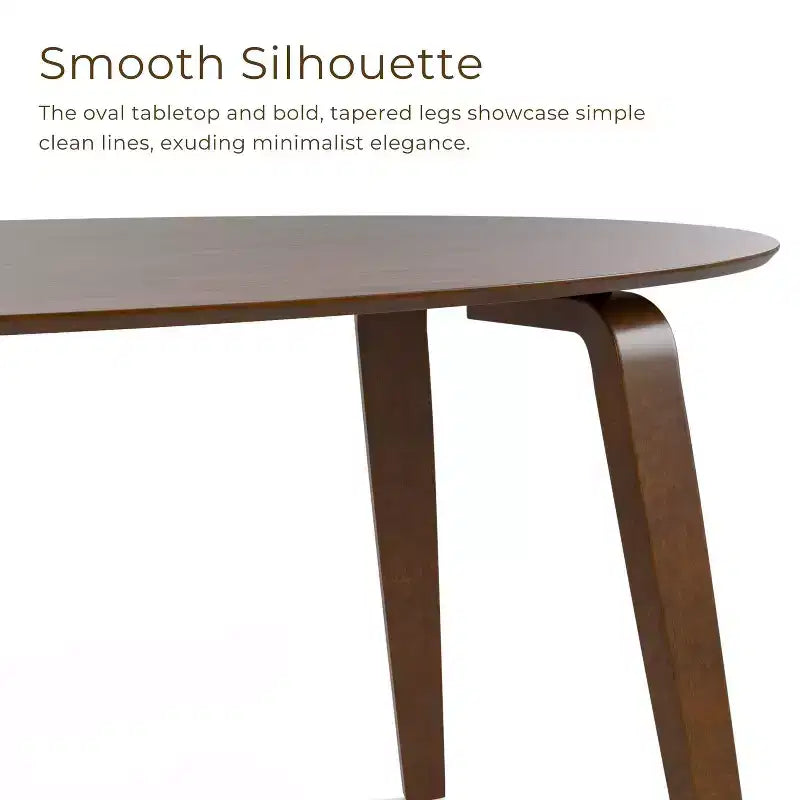 Table à manger ovale en noyer, style Mid-Century Modern