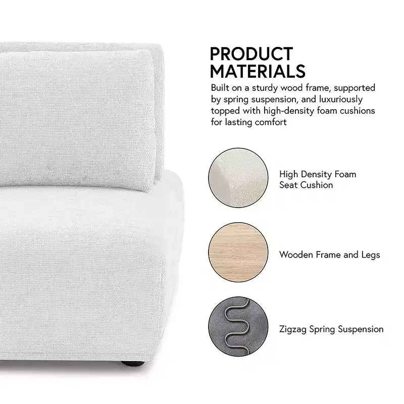 Fauteuil modulaire sans accoudoirs moderne