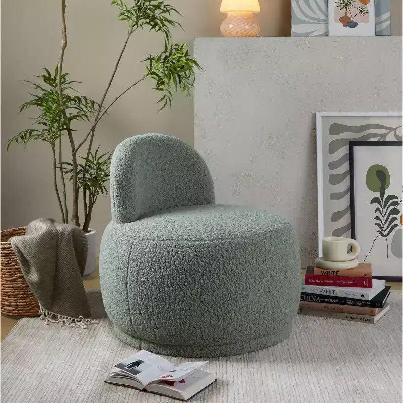 Fauteuil d'appoint en similicuir retourné vert
