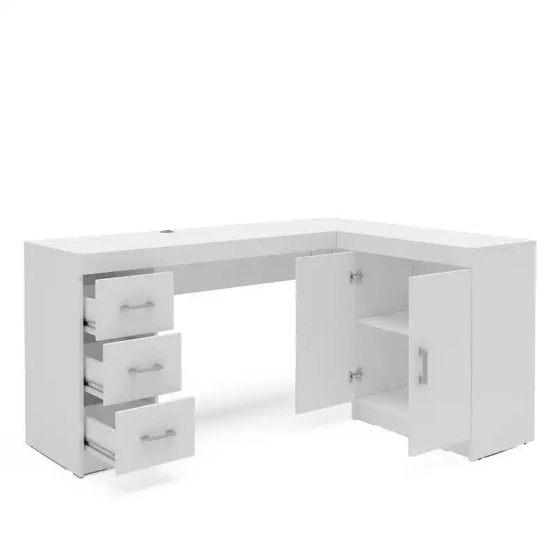 Bureau d'angle blanc
