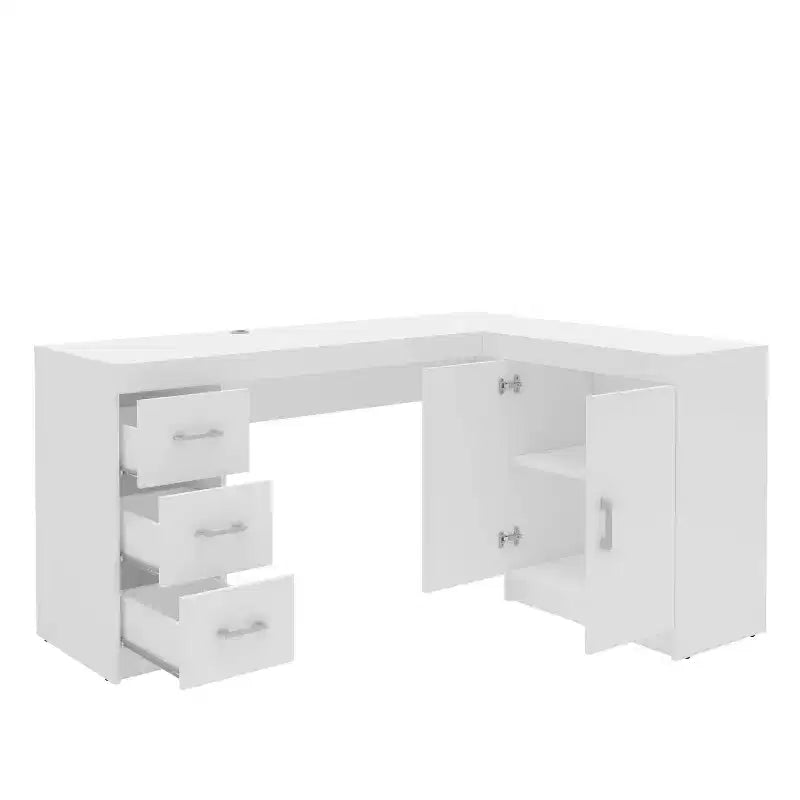 Bureau d'angle blanc