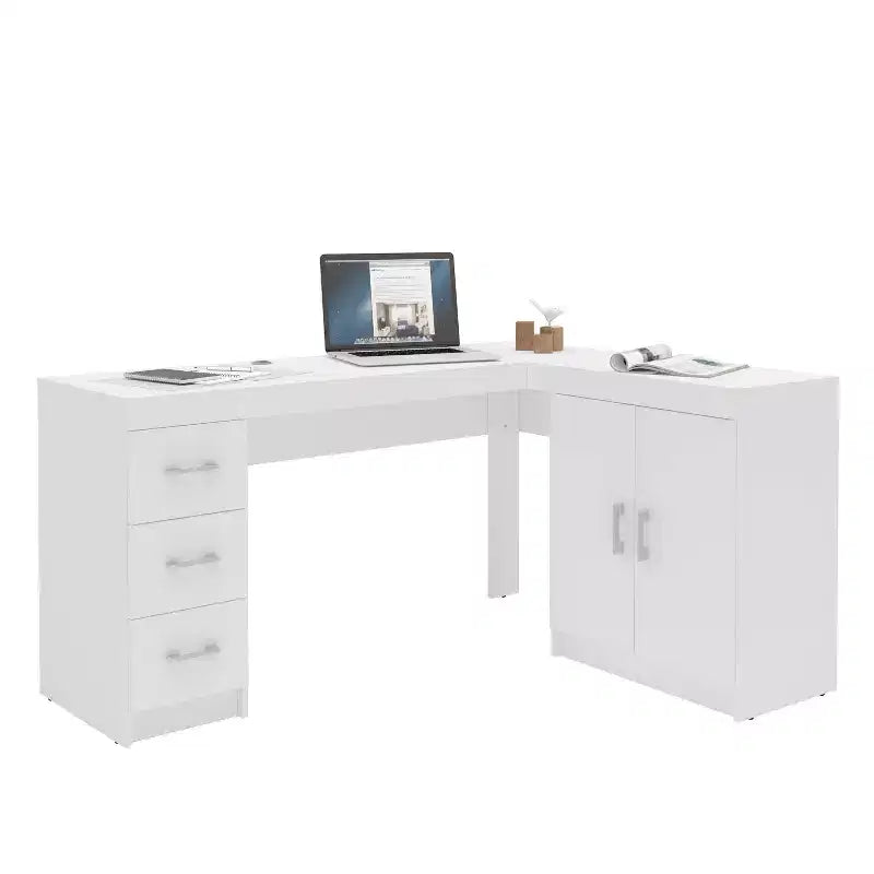 Bureau d'angle blanc