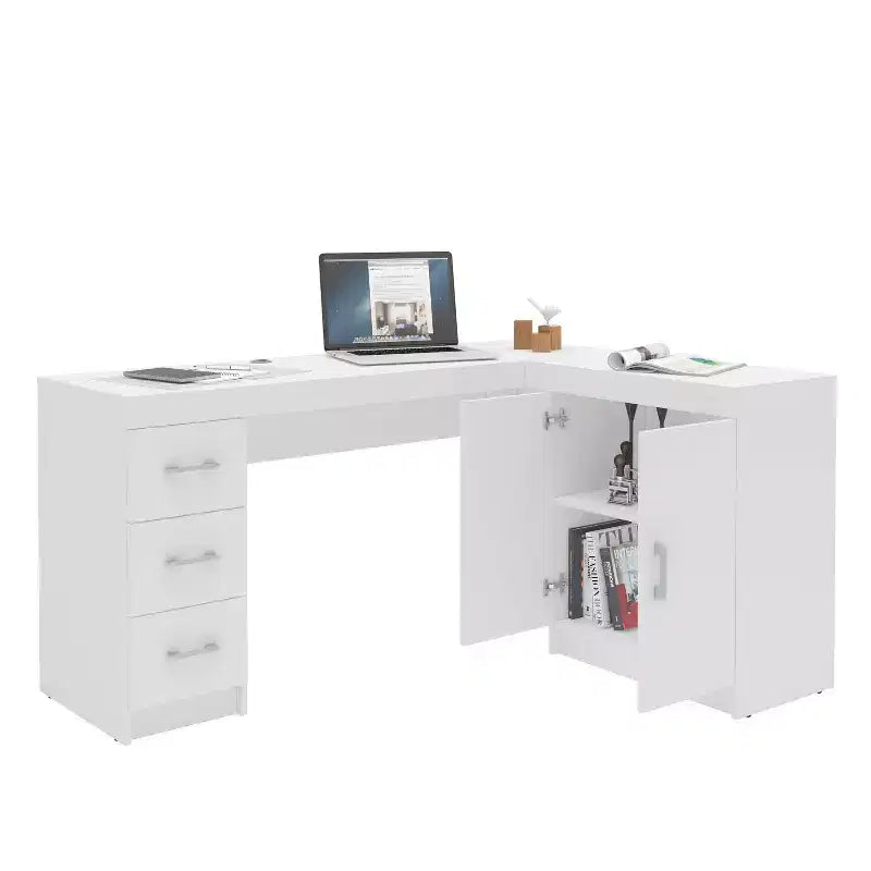 Bureau d'angle blanc