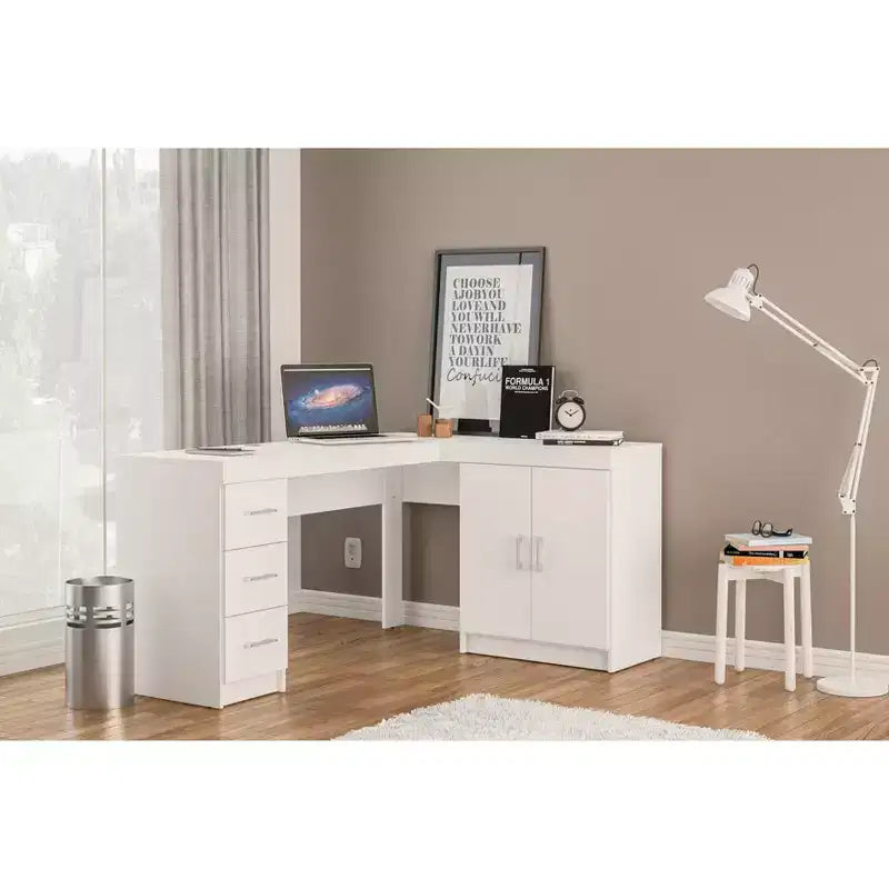 Bureau d'angle blanc