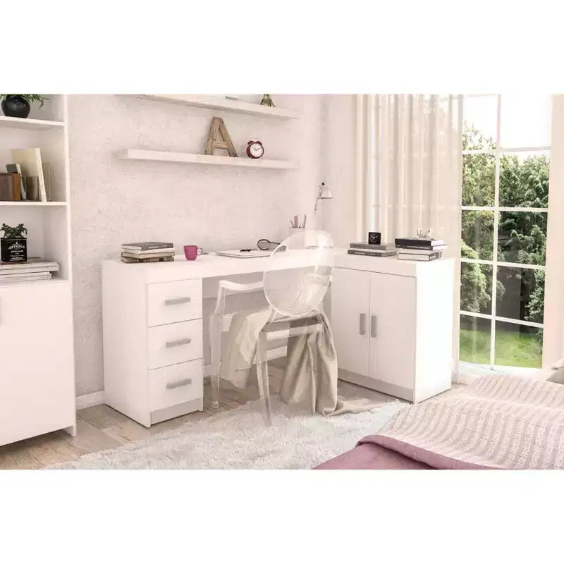 Bureau d'angle blanc