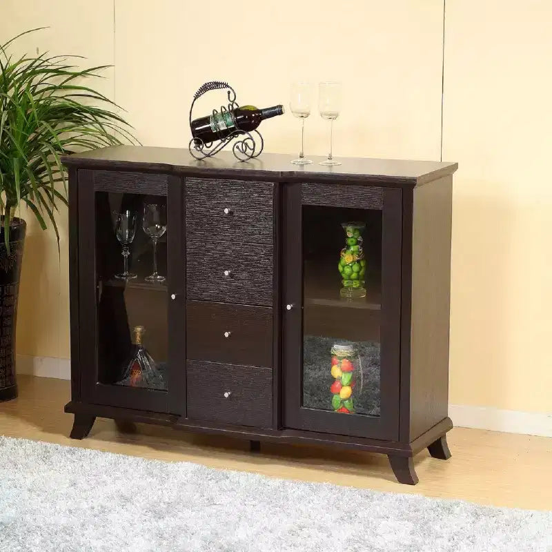 Meuble de rangement cerisier foncé