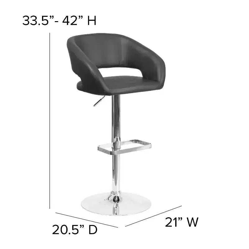 Tabouret de bar réglable en hauteur, en vinyle contemporain