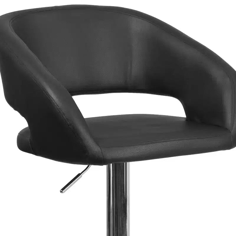 Tabouret de bar réglable en hauteur, en vinyle contemporain