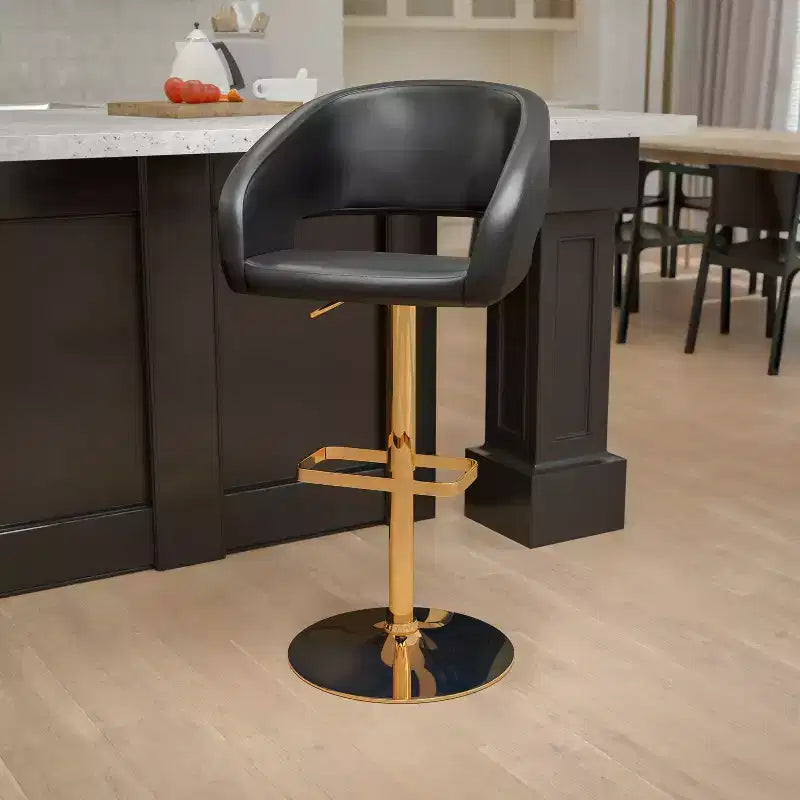Tabouret de bar réglable en hauteur, en vinyle contemporain