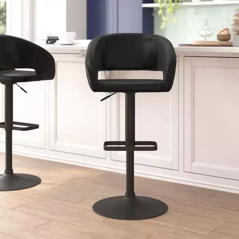 Tabouret de bar réglable en hauteur, en vinyle contemporain