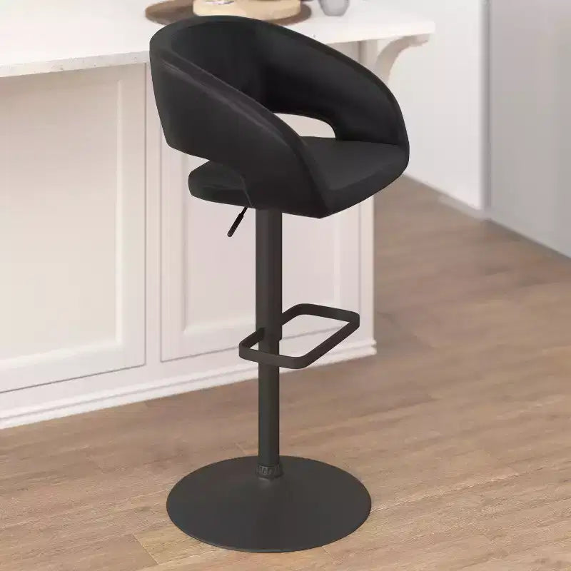 Tabouret de bar réglable en hauteur, en vinyle contemporain