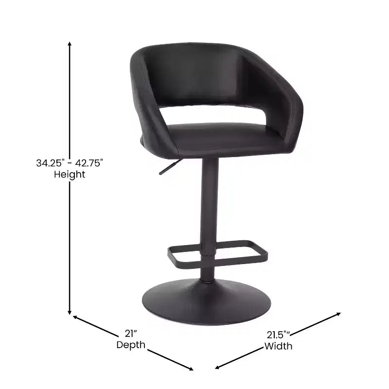 Tabouret de bar réglable en hauteur, en vinyle contemporain