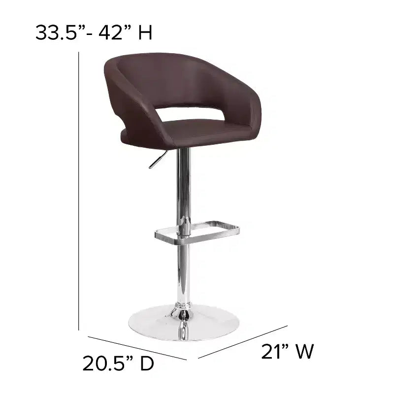 Tabouret de bar réglable en hauteur, en vinyle contemporain