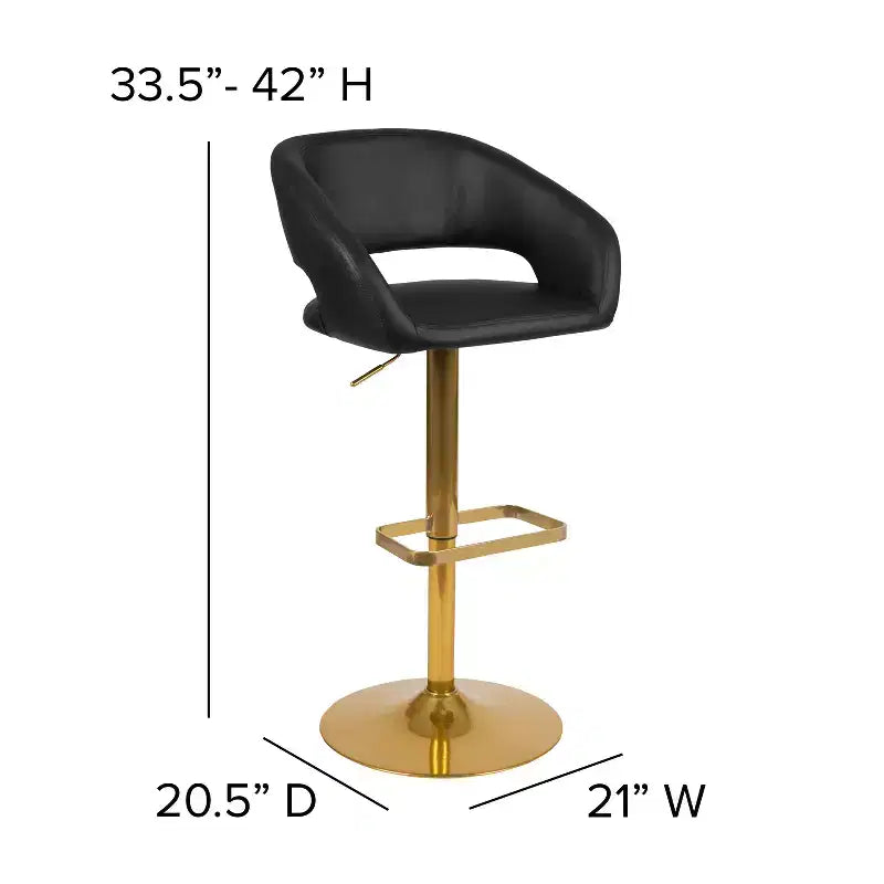 Tabouret de bar réglable en hauteur, en vinyle contemporain