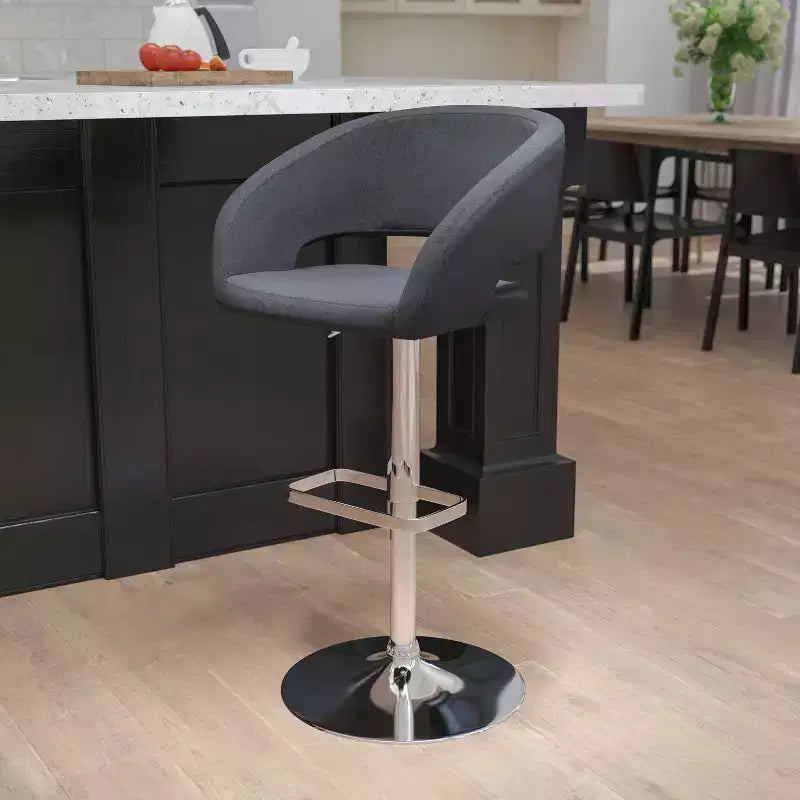 Tabouret de bar réglable en hauteur, en vinyle contemporain