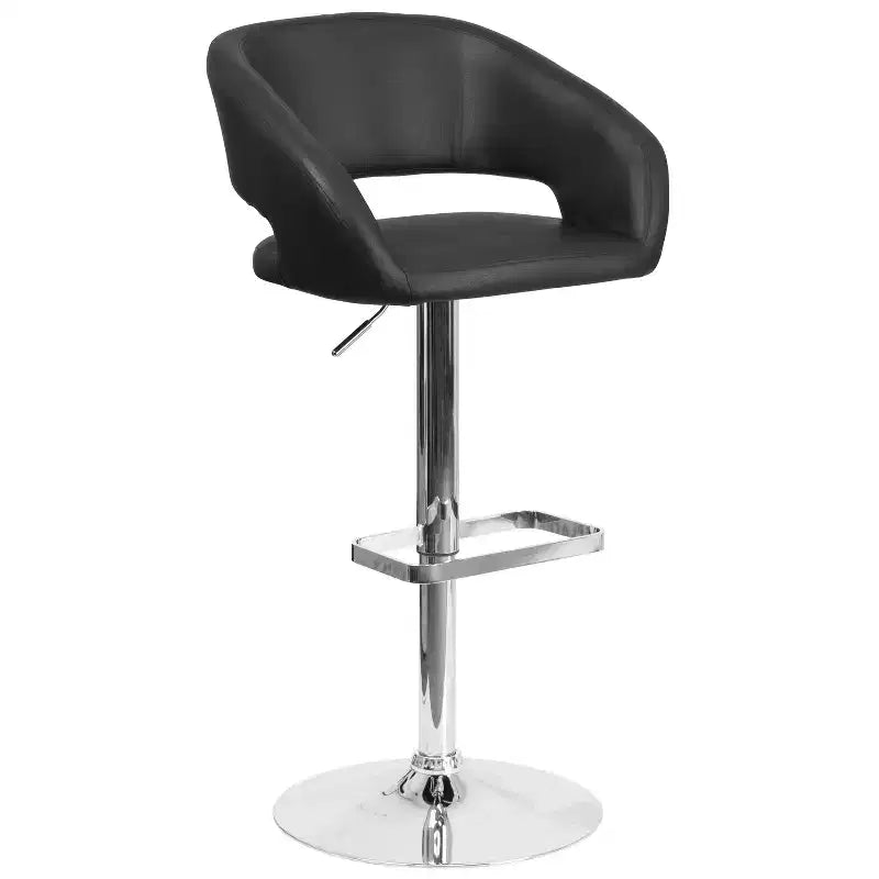Tabouret de bar réglable en hauteur, en vinyle contemporain
